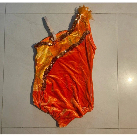 2 Piece Orange Costume Set For Girls - Picture 3 of 6